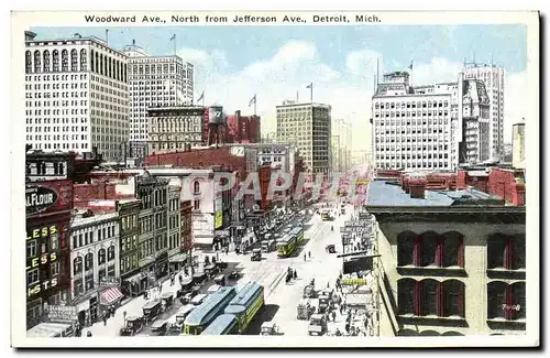 Cartes postales Woodward North From Jefferson Ave Detroit Mich