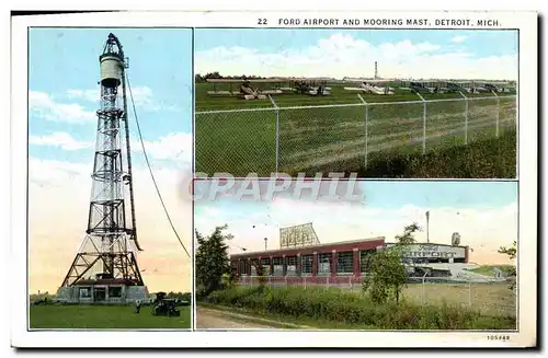 Ansichtskarte AK Ford Airport and Mooring Mast Detroit Mich Avion Aeroport