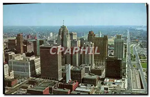 Moderne Karte Bird&#39s S-eye View Looking East Detroit Mich