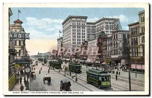 Cartes postales Canal Street The Shopper&#39s Paradise New Orleans Tramway