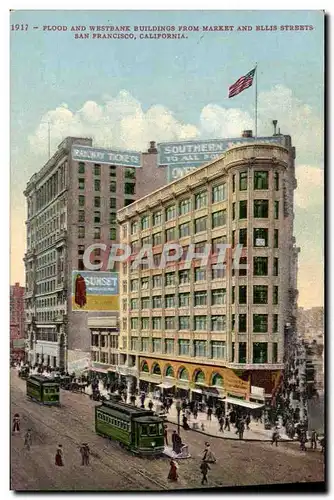 Cartes postales Flood And Westbank Buildings From Market and Bellis Streets San Francisco