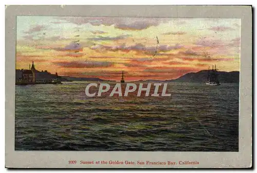 Ansichtskarte AK San Francisco California Sunset at the Golden Gate