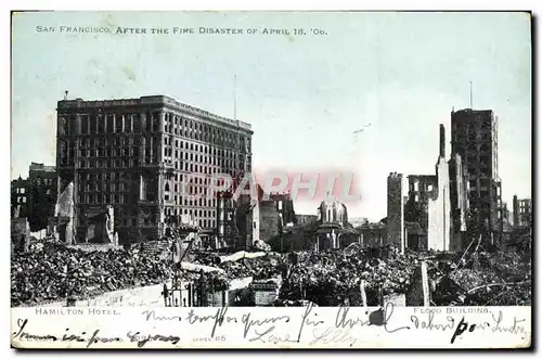 Cartes postales San Francisco After The Fire Disaster of April 18 1906 Hamilton Hotel