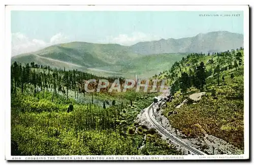 Ansichtskarte AK Crossing The Timber Line Manitou and Pike Peak Railway Colorado