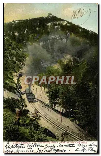 Ansichtskarte AK Shady springs Ascending Pike&#39s Peak on the Cog Road Colorado Train