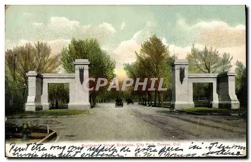 Cartes postales Eighteenth Street Entrance City Park Denvor Colorado