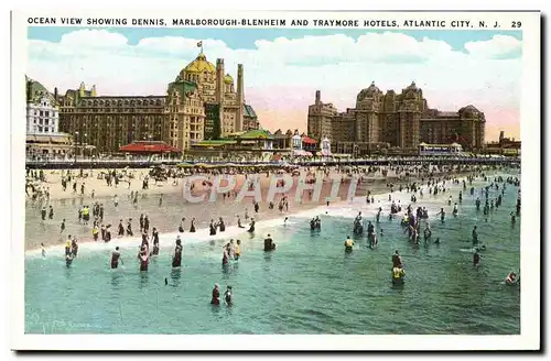 Cartes postales Atlantic City Ocean View Showing Dennis Marlbourough Blenheim and Traymore Hotels