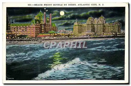 Cartes postales Atlantic City Beach Front Hotels by Night
