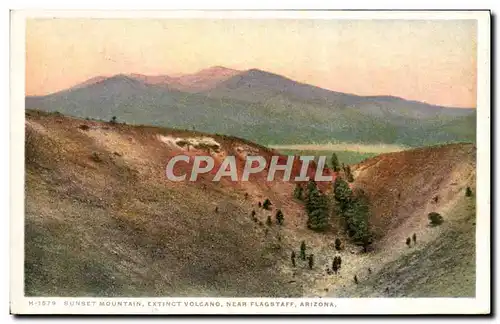 Ansichtskarte AK Arizona Sunset Mountain Extinct Volcano Near Flagstaff