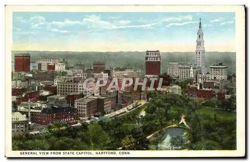 Cartes postales Conn General view from state Capitol Hartford Conn