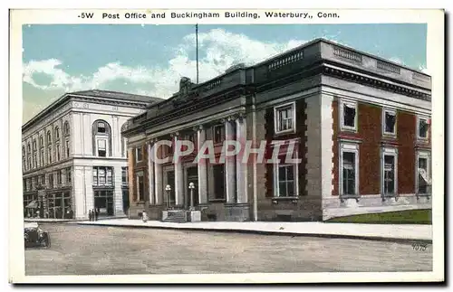 Ansichtskarte AK Post Office and Buckingham Building Waterbury Conn