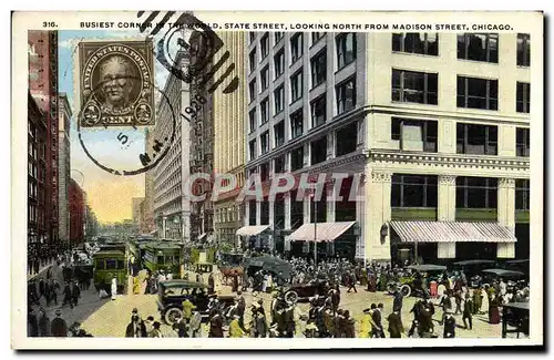 Cartes postales Chicago Busiest corner et State Street Looking North From Madison Street