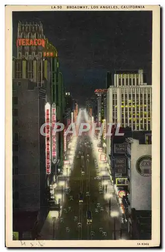 Cartes postales Broadway Los Angeles California Texaco