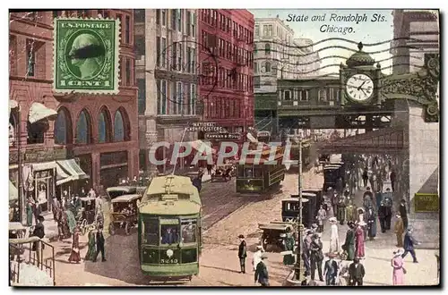Cartes postales Chicago State and Randolph Chicago Tramway