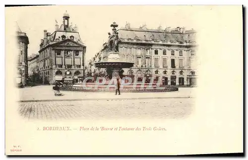 Cartes postales Bordeaux Place de la Bourse et Fontaine des trois Graces