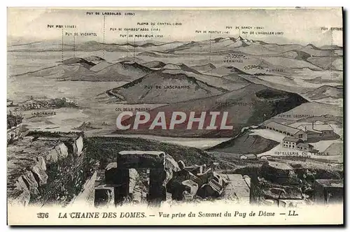 Ansichtskarte AK La Chaine Des Domes Vue prise du Sommet du Puy de Dome