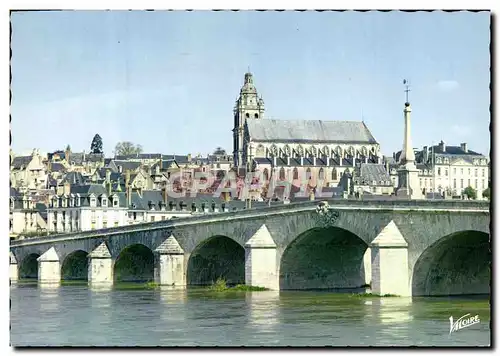 Cartes postales moderne Les Merveilles Du Val De Loire Blois Le Pont Sur La Loire Et La Cathedrale Saint Louis