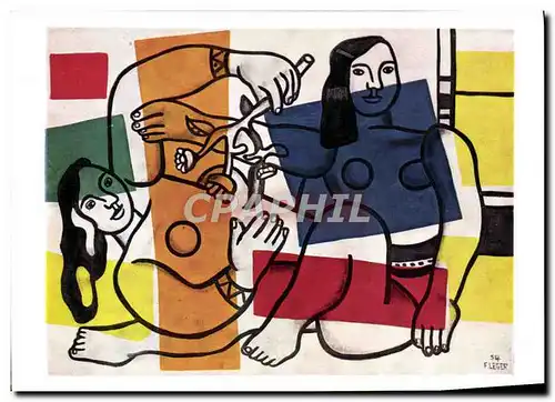 Moderne Karte The Gallery Two Women Holding Flowers Fernand Leger