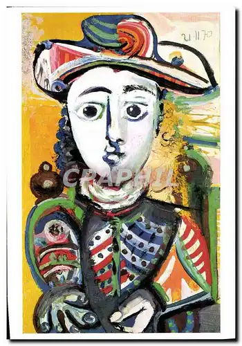 Cartes postales moderne Jeune Fille Assise Huile Sur Pablo Picasso