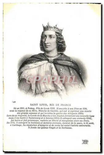 Cartes postales Saint Louis Roi De France Poissy Fils de Louis VIII