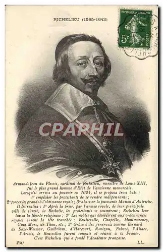 Ansichtskarte AK Richelieu Armand Jean Du Plessis Cardinal De Richelieu Ministre De Louis XIII