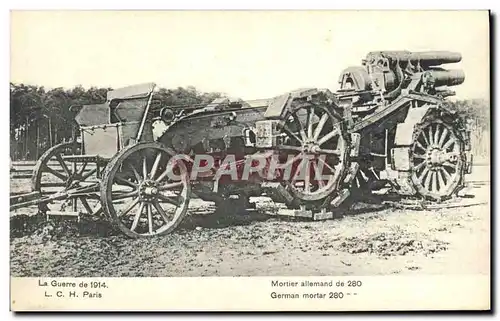 Cartes postales La Guerre De Paris Mortier allemand de 280 Militaria