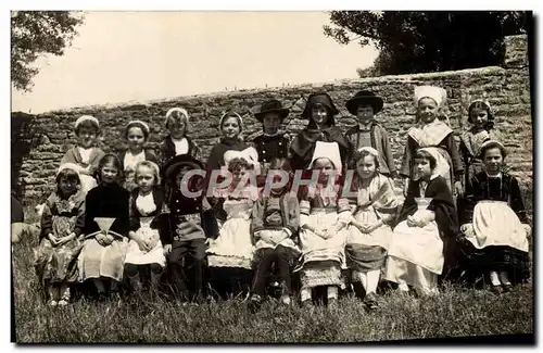 CARTE PHOTO enfants Coiffe Bretagne