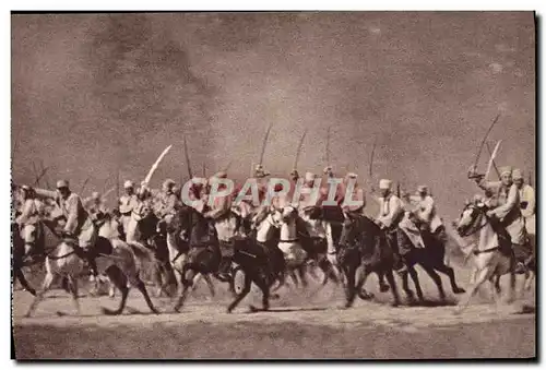 Cartes postales Charge de Spahis Chevaux Militaria