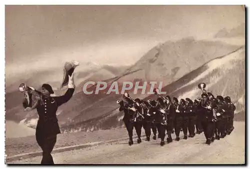 Cartes postales Fanfare de Chasseurs Alpins Militaria