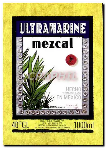 Cartes postales moderne Hecho Y Embotellado En Mexico Ultramarine Mezcal