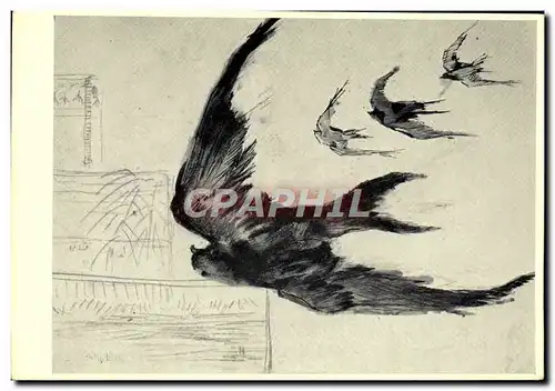 Cartes postales moderne Vincent van Gogh Etude des hirondelles volantes Oiseaux