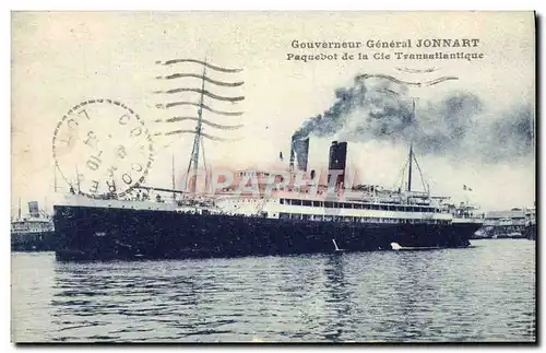 Cartes postales Gouverneur General Jonnart Paquebot de la Cie Transatlantique