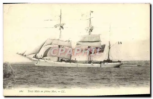 Cartes postales Trois Mats en Pleine Mer Bateau Voilier