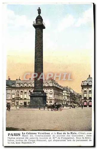 Ansichtskarte AK Paris La Colonne Vendome et la Rue de la Paix