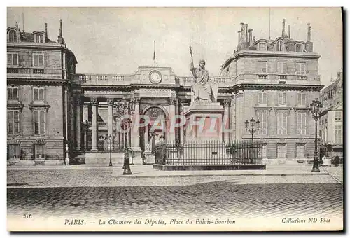 Ansichtskarte AK Paris La Chambre des Deputes Place du Palais Bourbon