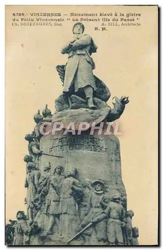 Cartes postales Vincennes Monument eleve a la gloire du Poilu vincennois Militaria