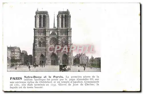 Cartes postales Paris Notre Dame et le Parvis