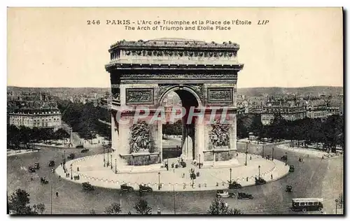 Cartes postales Paris L&#39Arc de Triomphe et la Place de l&#39Etoile