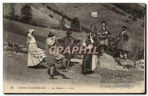 Ansichtskarte AK Types d&#39Auvergne La Bourree Folklore