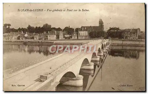 Cartes postales St Jean De Losne Vue Generale Et Pont Sur La Saone