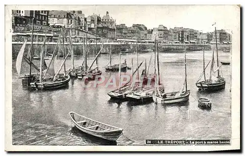 Ansichtskarte AK Le Treport Le Port A Maree Haute Bateaux