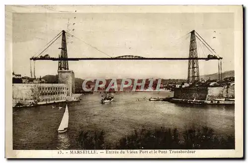 Cartes postales Marseille Entree Du Vieux Port Et Le Pont Transbordeur