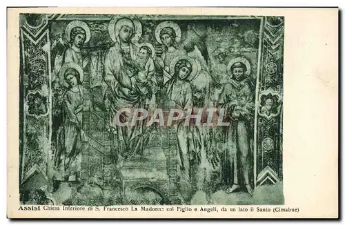 Cartes postales Assisi Chiesa Inferiore di s Francesco La Madonna col Figlio e Angeli