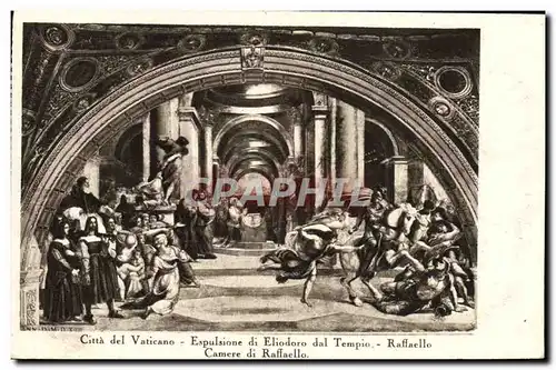 Cartes postales Citta del Vaticano Espulsione di Eliodoro dal Tempio Raffaello Camere di Raffaello