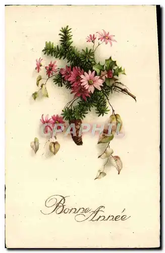 Cartes postales Fantaisie Fleurs Bonne Annee