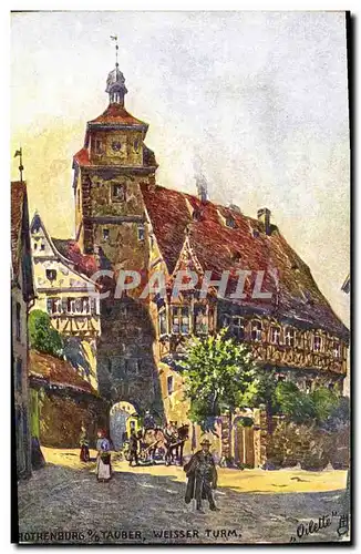 Cartes postales Fantaisie Rothenburg Tauber Weisser Turm