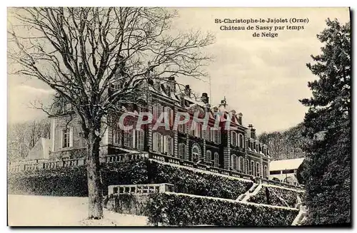 Cartes postales St Christophe le Jajolet Chateau de Sassy Par Temps de Neige