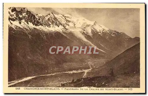 Cartes postales Chamonix Le Mont Blanc Panorama De La Chaine Du Mont Blanc