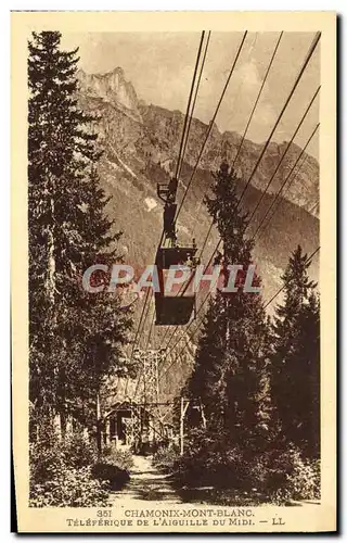 Cartes postales Chamonix Le Mont Blanc Teleferique De L&#39Aiguille Du Midi Teleferique