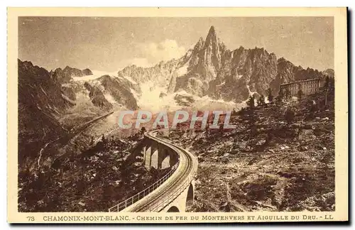 Cartes postales Chamonix Mont Blanc La Chaine De Fer Montenvers Et Aiguille Du Dru